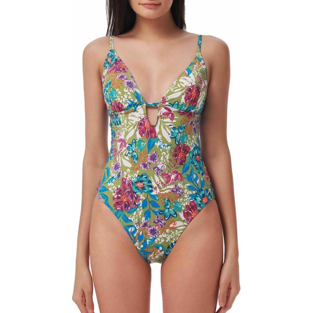 Lucky Brand Multicolor Floral One Piece Swimsuit Women’s Medium